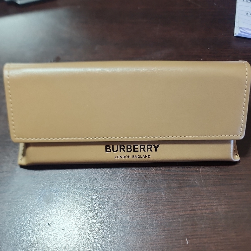 Burberry Tan Leather Eyeglasses Case